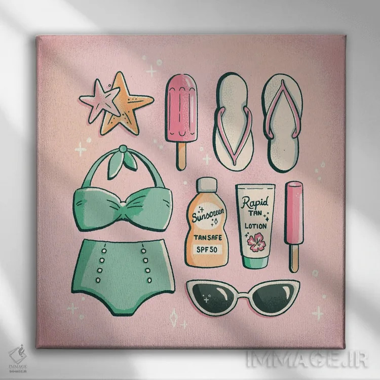 تابلو ساحل اثر ایو اندرسون - نمای روبهرو روی دیوار