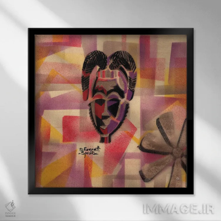 تابلو ماسک یاوره و حکمت اثر اورِت اسپرویل - نمای قابدار مشکی