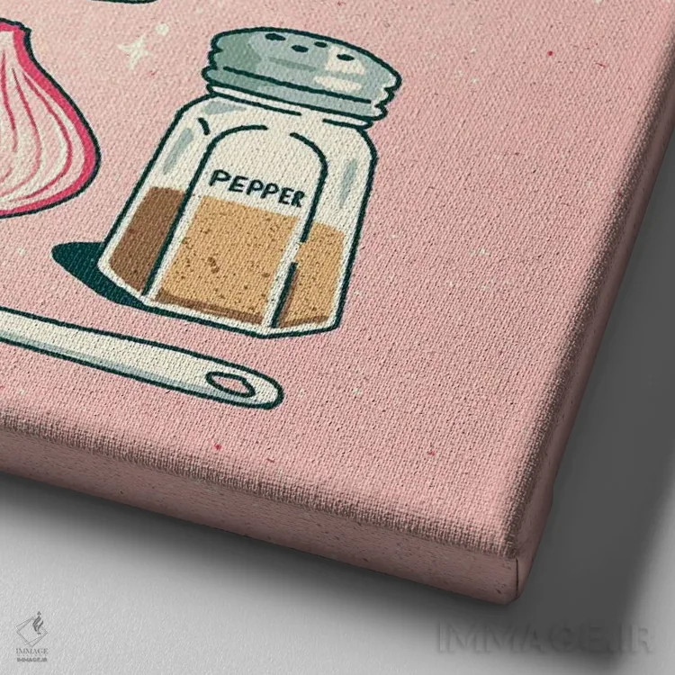 تابلو پاستا اثر ایو اندرسون - نمای نزدیک بافت بوم