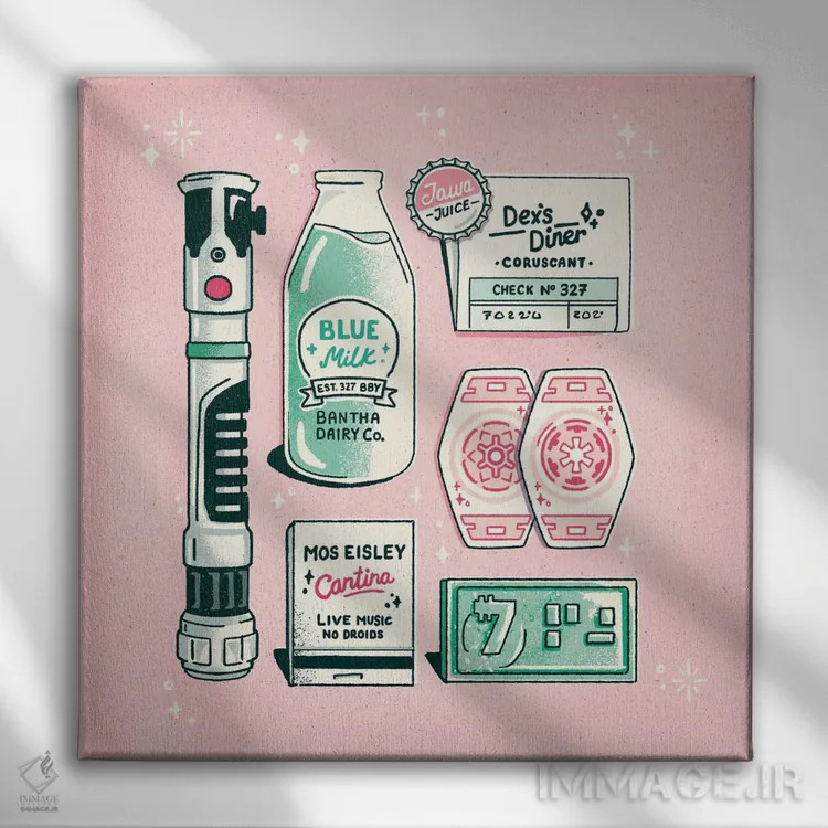 تابلو نوستالژی کهکشانی اثر ایو اندرسون - نمای روبهرو روی دیوار
