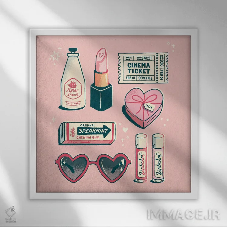 تابلو شب قرار عاشقانه اثر ایو اندرسون - نمای قابدار سفید