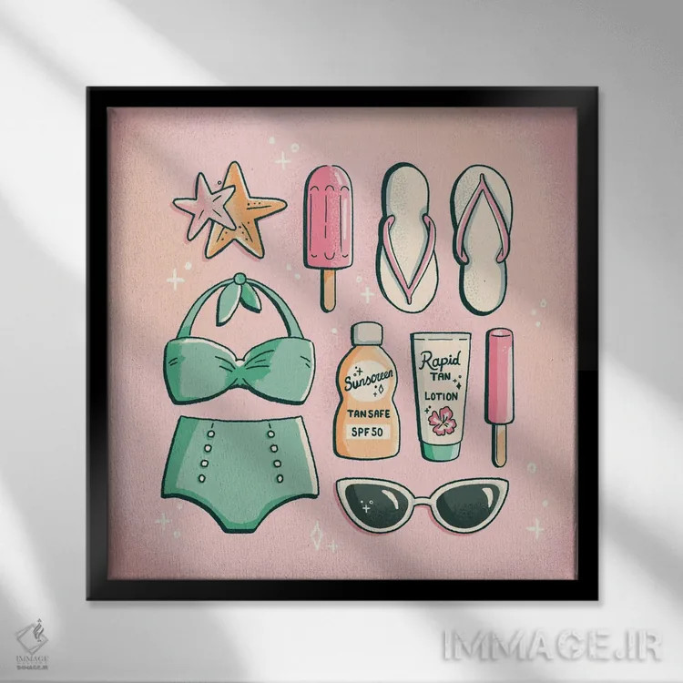 تابلو ساحل اثر ایو اندرسون - نمای قابدار مشکی