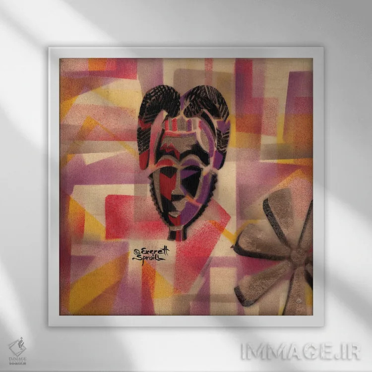 تابلو ماسک یاوره و حکمت اثر اورِت اسپرویل - نمای قابدار سفید