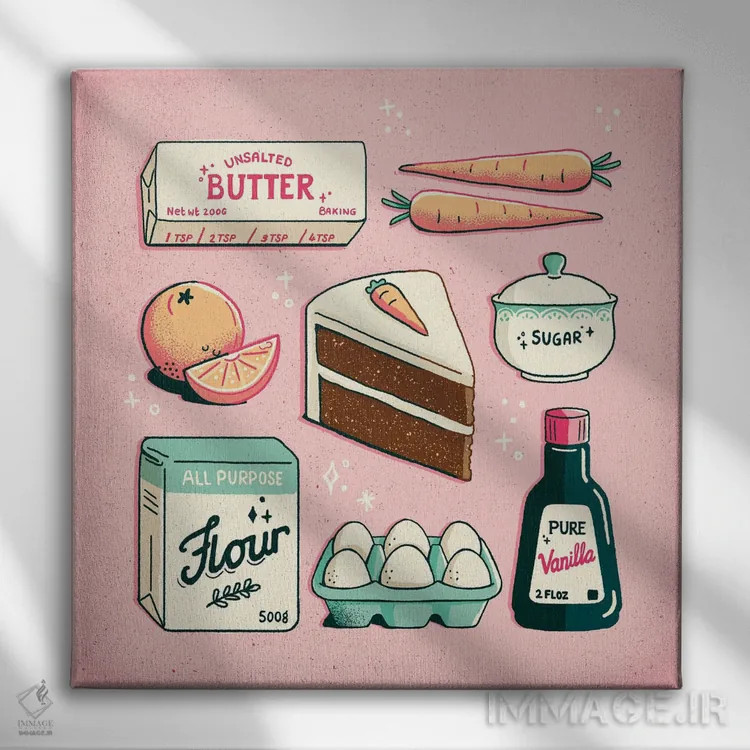 تابلو کیک هویج اثر ایو اندرسون - نمای روبهرو روی دیوار