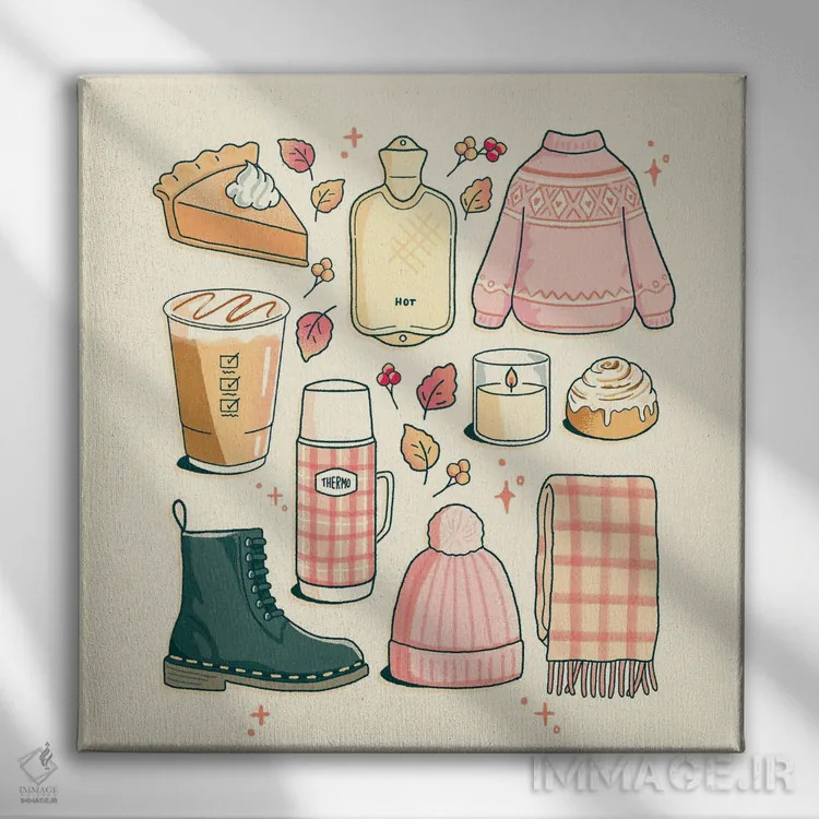 تابلو ملزومات پاییز اثر ایو اندرسون - نمای روبهرو روی دیوار