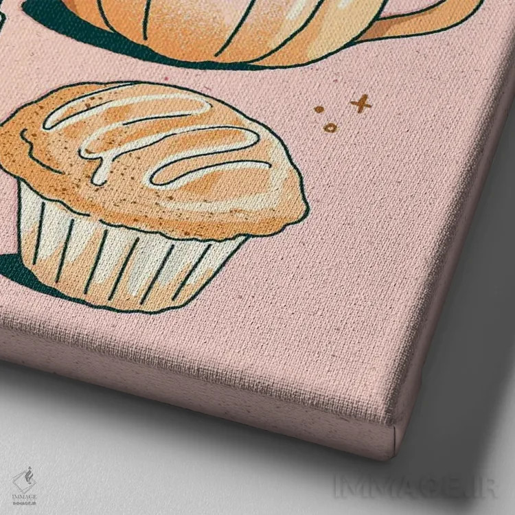 تابلو نوشیدنیهای پاییزی اثر ایو اندرسون - نمای نزدیک بافت بوم