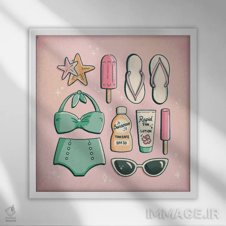 تابلو ساحل اثر ایو اندرسون - نمای قابدار سفید