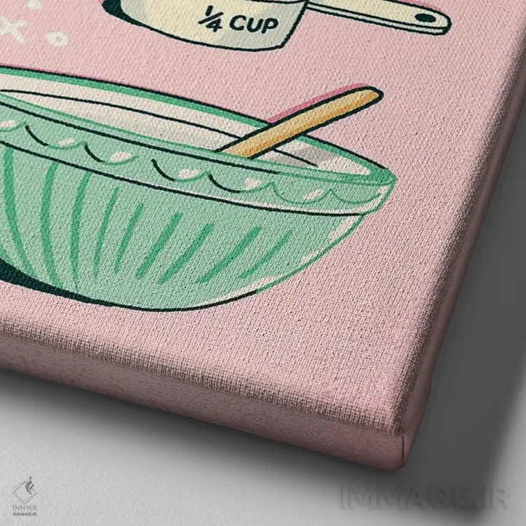 تابلو نان داغ صلیبدار (نان سنتی) اثر ایو اندرسون - نمای نزدیک بافت بوم