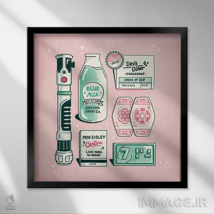 تابلو نوستالژی کهکشانی اثر ایو اندرسون - نمای قابدار مشکی