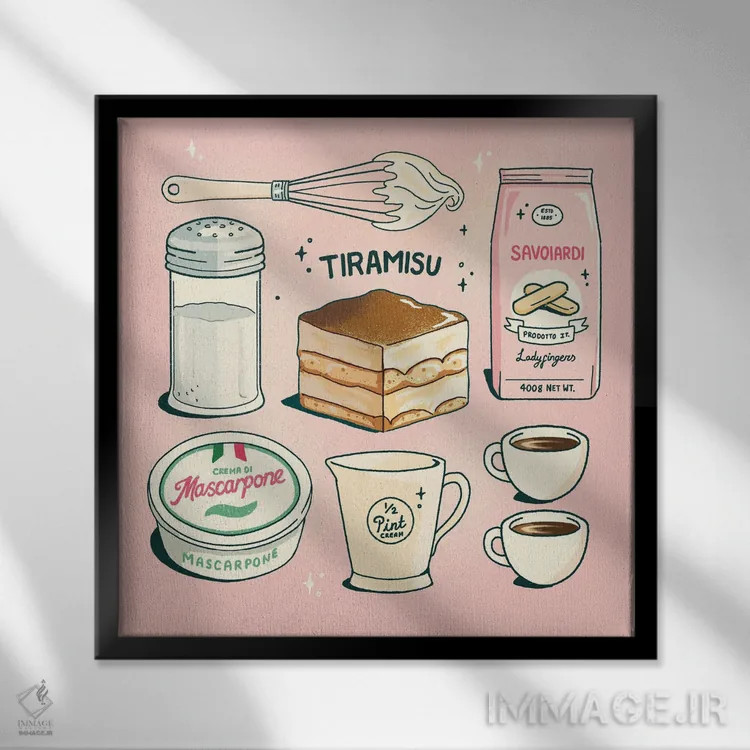 تابلو تیرامیسو اثر ایو اندرسون - نمای قابدار مشکی