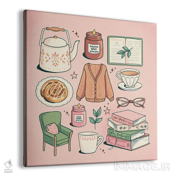 تابلو وسایل اساسی گوشهٔ مطالعه اثر ایو اندرسون - نمای پرسپکتیو محصول