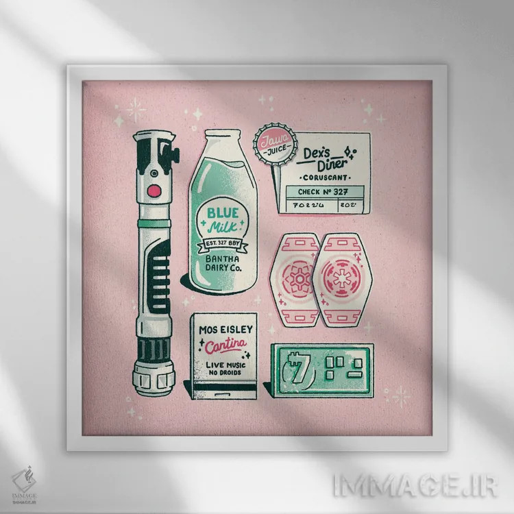 تابلو نوستالژی کهکشانی اثر ایو اندرسون - نمای قابدار سفید