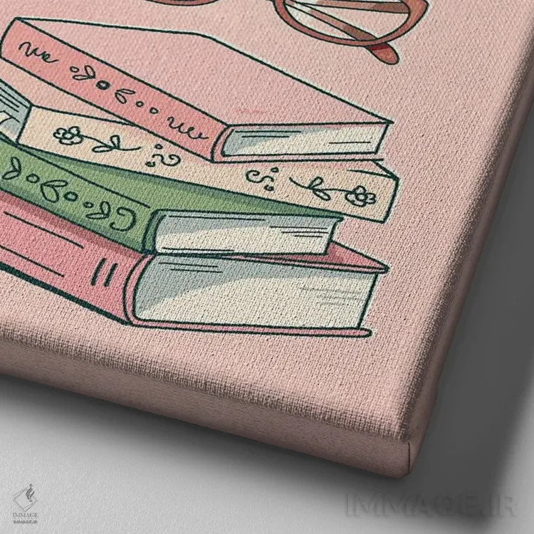 تابلو وسایل اساسی گوشهٔ مطالعه اثر ایو اندرسون - نمای نزدیک بافت بوم