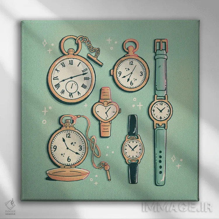 تابلو زمان اثر ایو اندرسون - نمای روبهرو روی دیوار