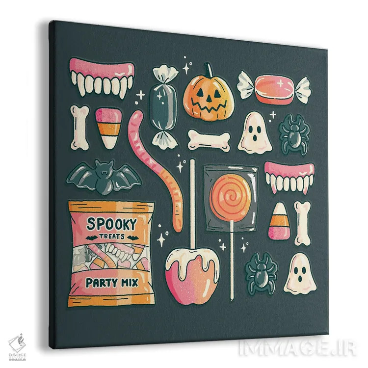 تابلو آبنبات هالووینی اثر ایو اندرسون - نمای پرسپکتیو محصول