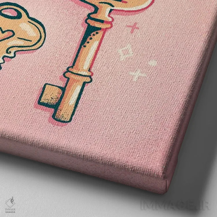 تابلو کلید قلب من اثر ایو اندرسون - نمای نزدیک بافت بوم