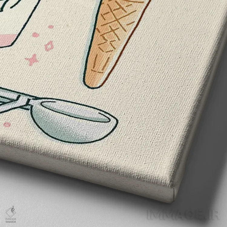 تابلو بستنی اثر ایو اندرسون - نمای نزدیک بافت بوم