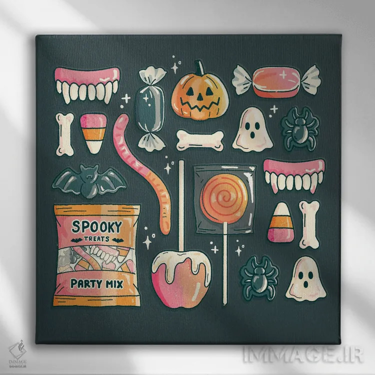 تابلو آبنبات هالووینی اثر ایو اندرسون - نمای روبهرو روی دیوار