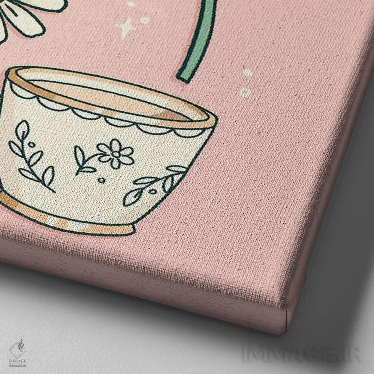 تابلو مروارید (گل) اثر ایو اندرسون - نمای نزدیک بافت بوم