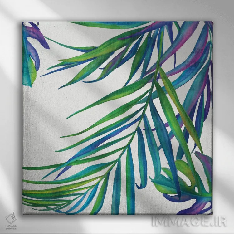 تابلو برگهای رنگارنگ III اثر اوا واتس - نمای روبهرو روی دیوار