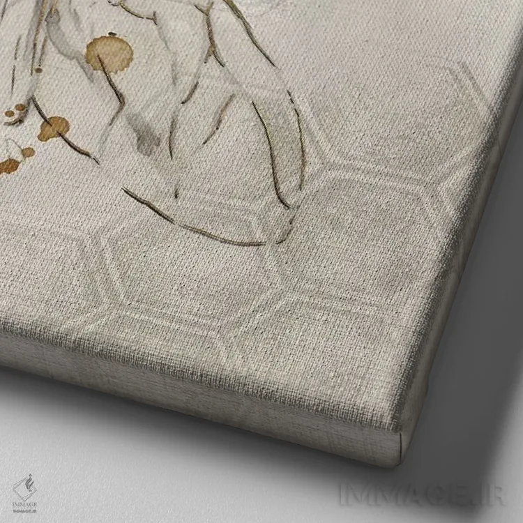 تابلو ملکه زنبور II اثر اوا واتس - نمای نزدیک بافت بوم