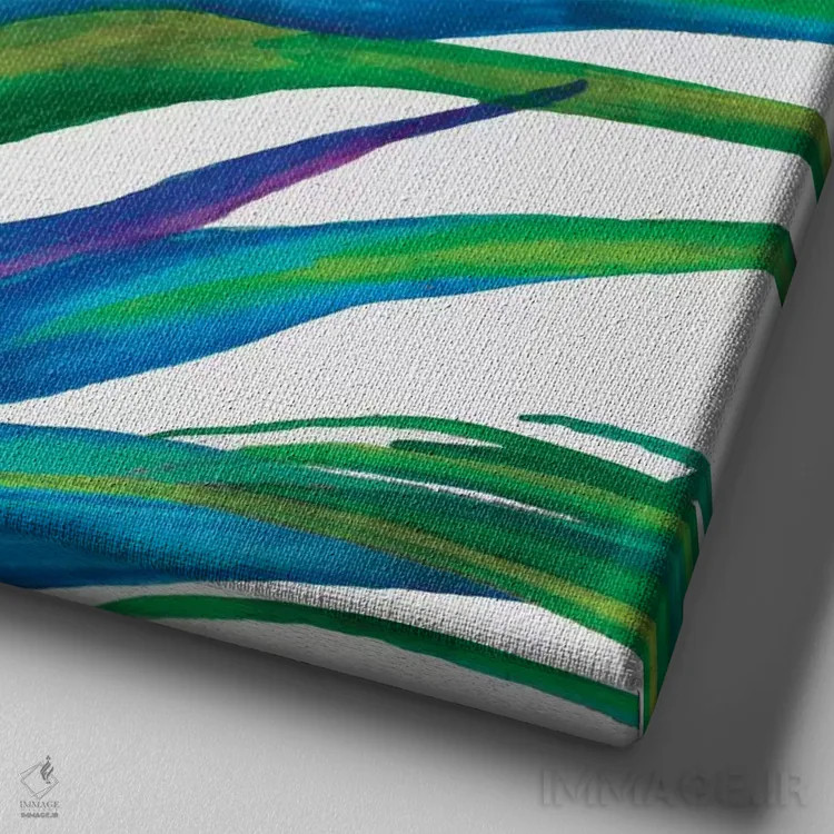 تابلو برگهای رنگارنگ II اثر اوا واتس - نمای نزدیک بافت بوم