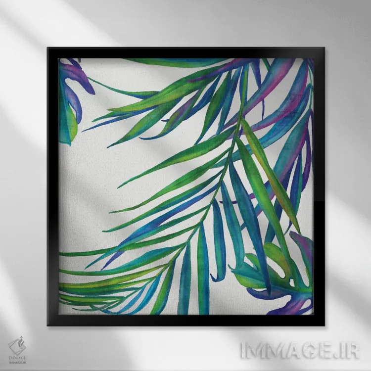 تابلو برگهای رنگارنگ III اثر اوا واتس - نمای قابدار مشکی