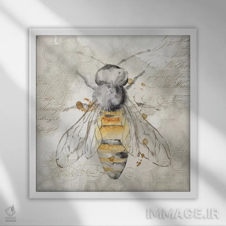 تابلو ملکه زنبور II اثر اوا واتس - نمای قابدار سفید