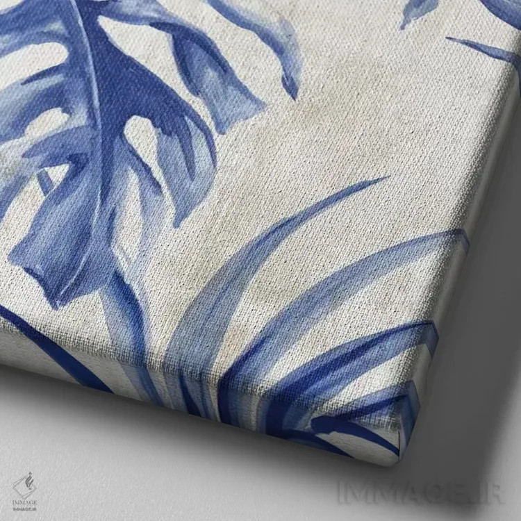 تابلو نقش نخلها II اثر اوا واتس - نمای نزدیک بافت بوم