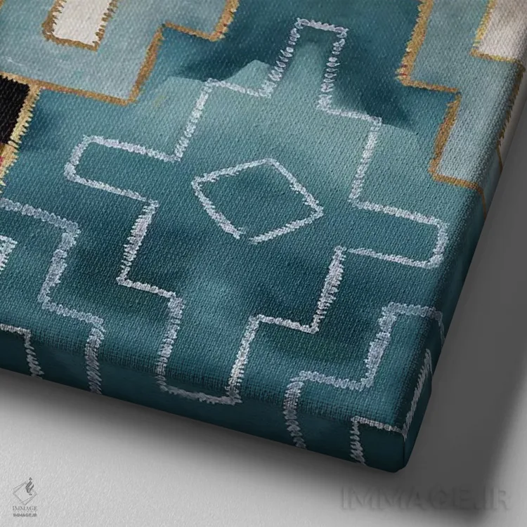 تابلو برانگیخته II اثر اوا واتس - نمای نزدیک بافت بوم