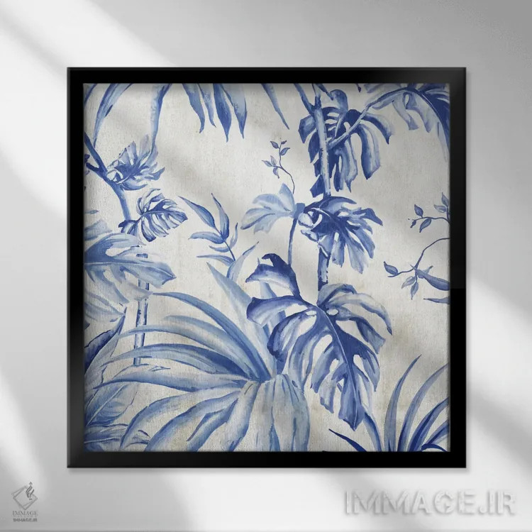 تابلو نقش نخلها II اثر اوا واتس - نمای قابدار مشکی