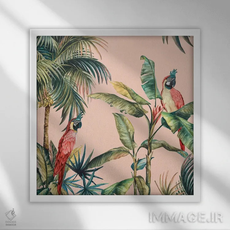 تابلو تروپیکانو IV اثر اوا واتس - نمای قابدار سفید