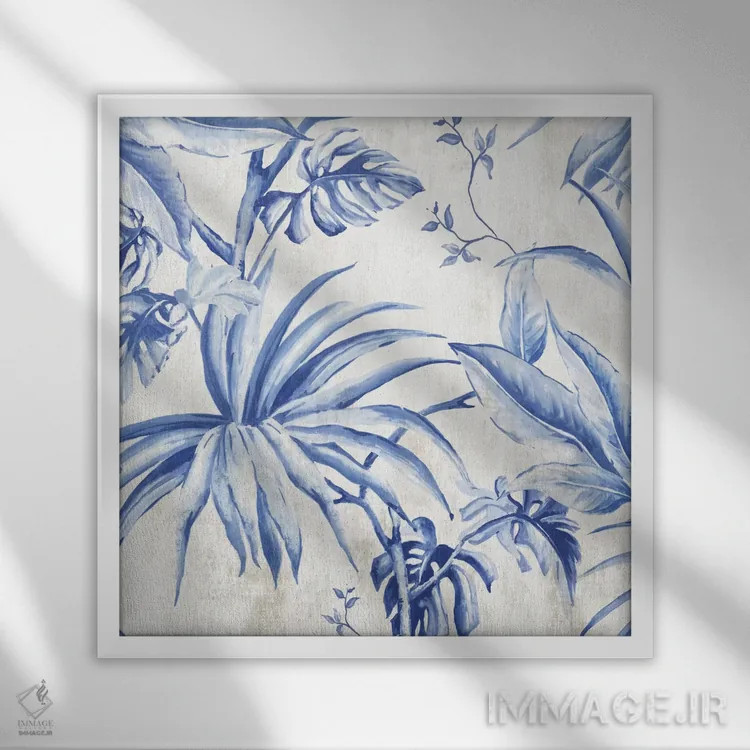 تابلو نقش نخلها I اثر اوا واتس - نمای قابدار سفید