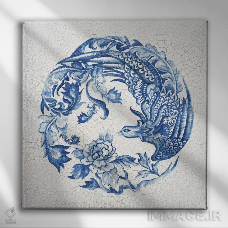 تابلو چینی چینی I اثر اوا واتس - نمای روبهرو روی دیوار