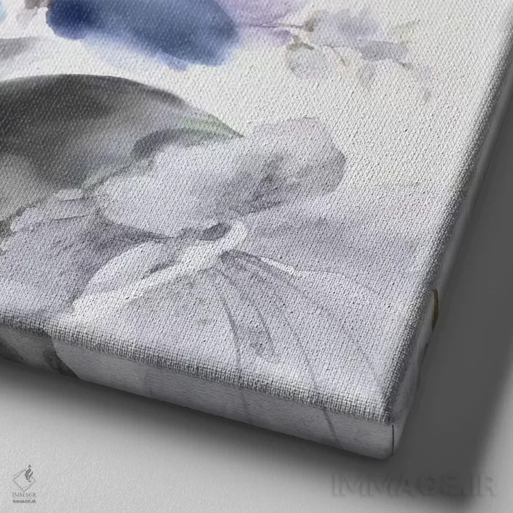 تابلو گلهای روشن I اثر اوا واتس - نمای نزدیک بافت بوم