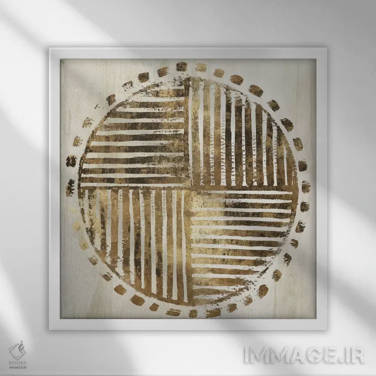 تابلو خطوط آفریقایی I اثر اوا واتس - نمای قابدار سفید