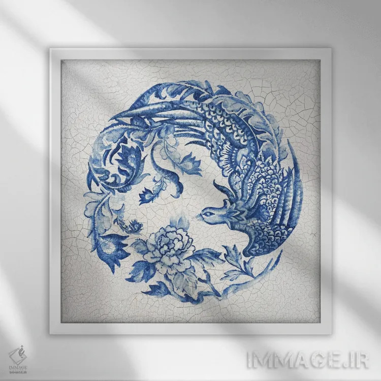 تابلو چینی چینی I اثر اوا واتس - نمای قابدار سفید