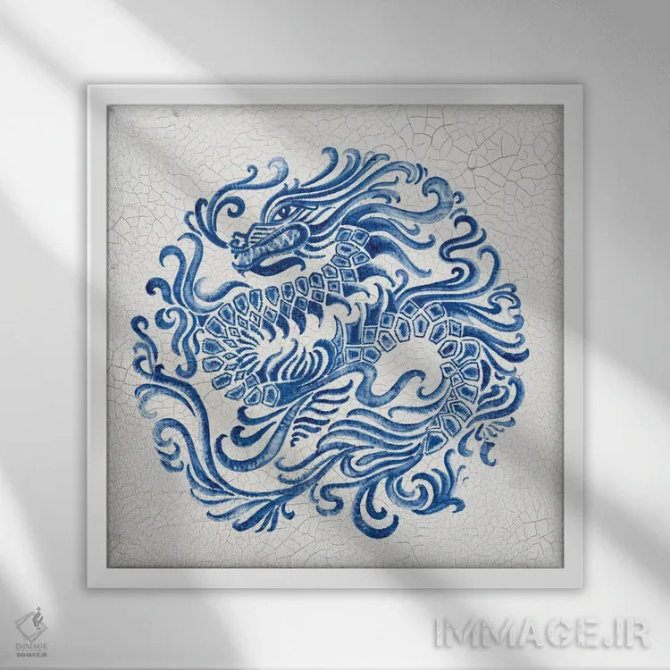 تابلو چینی چینی II اثر اوا واتس - نمای قابدار سفید