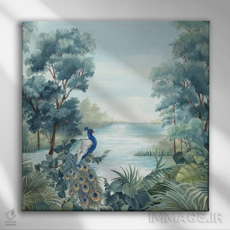 تابلو طاووس اثر اوا واتس - نمای روبهرو روی دیوار