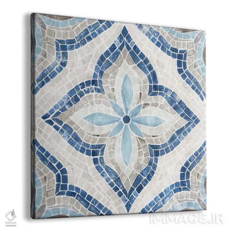 تابلو کاشی مراکشی آبی تک اثر اوا واتس - نمای پرسپکتیو محصول