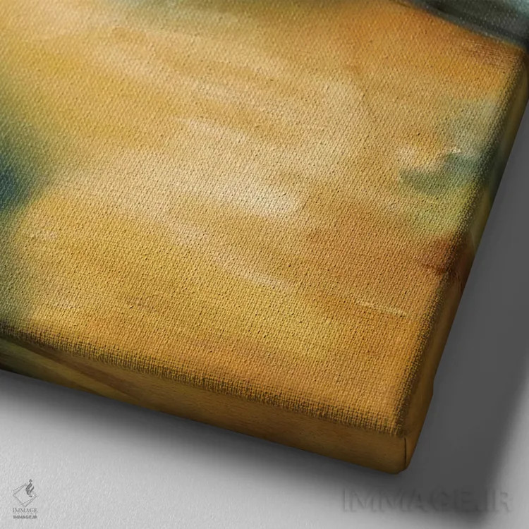 تابلو ویولن موسیقایی اثر اوا واتس - نمای نزدیک بافت بوم