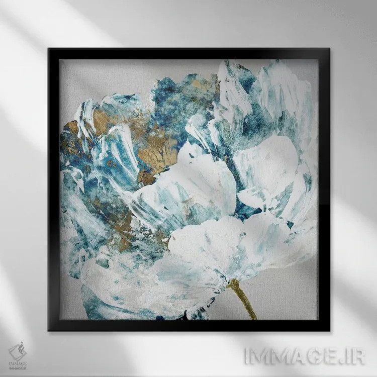 تابلو گل کریستالی II اثر اوا واتس - نمای قابدار مشکی