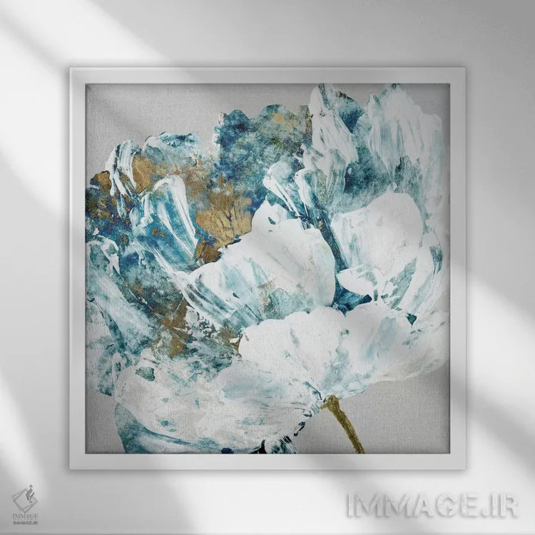 تابلو گل کریستالی II اثر اوا واتس - نمای قابدار سفید