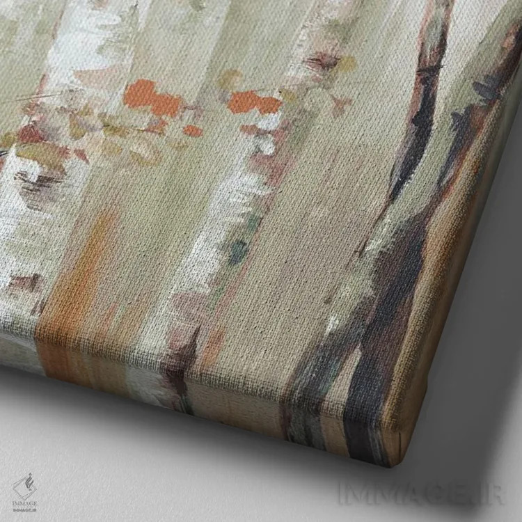 تابلو چوب غان III اثر اوا واتس - نمای نزدیک بافت بوم