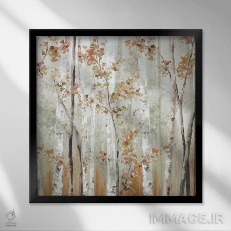 تابلو چوب غان III اثر اوا واتس - نمای قابدار مشکی