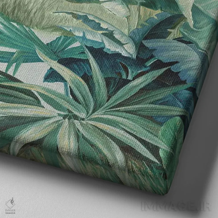 تابلو رؤیای فلامینگو اثر اوا واتس - نمای نزدیک بافت بوم