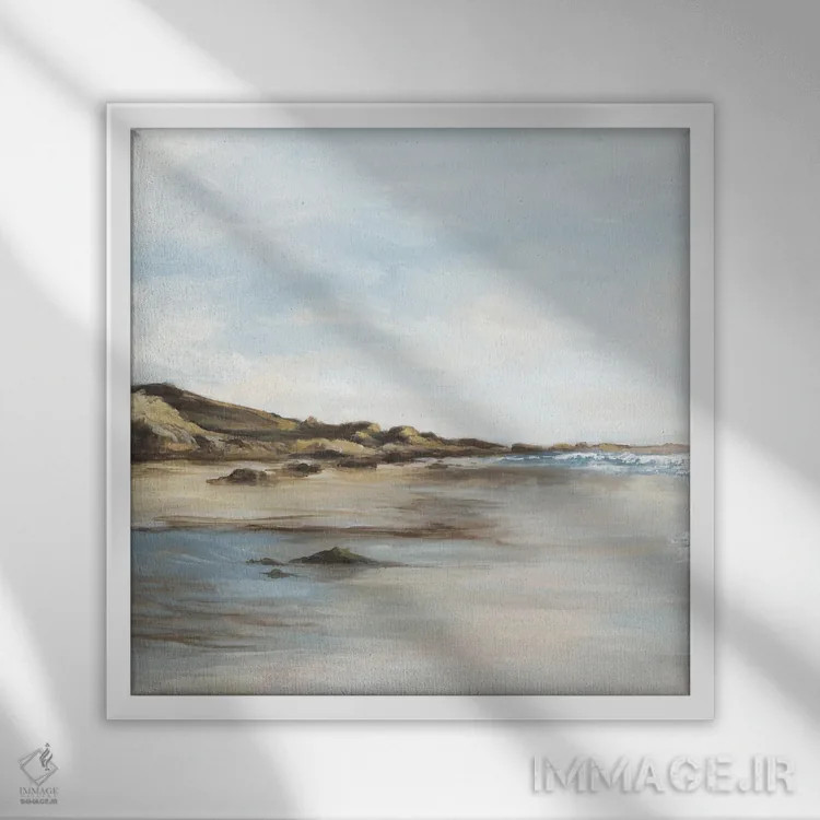 تابلو خاطرات ساحلی II اثر اوا واتس - نمای قابدار سفید