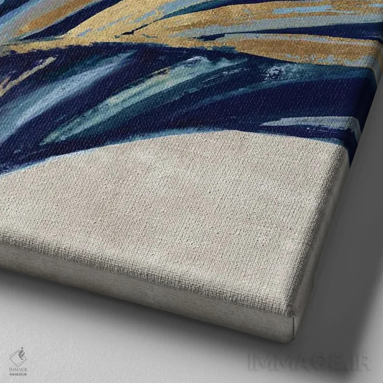 تابلو آرامش نخل I اثر اوا واتس - نمای نزدیک بافت بوم