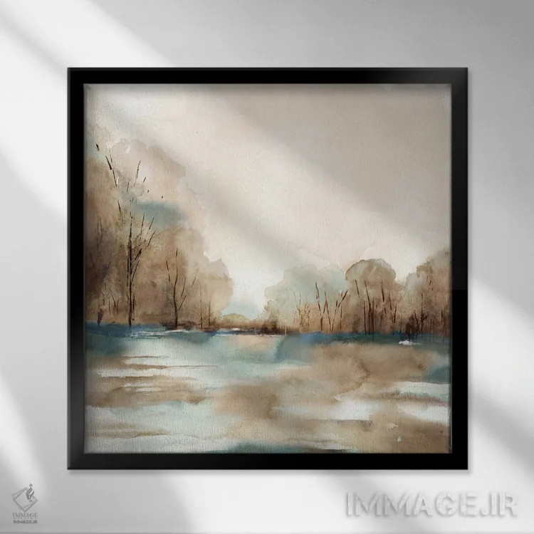 تابلو خاموشی ساکن اثر اوا واتس - نمای قابدار مشکی