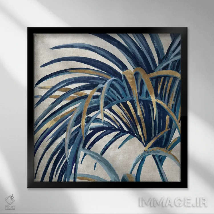تابلو آرامش نخل II اثر اوا واتس - نمای قابدار مشکی